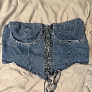 Fashion Nova Denim Corset Top